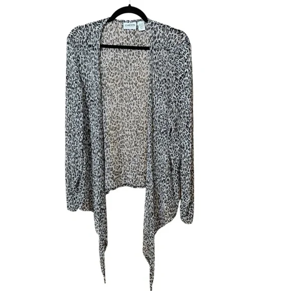 Chico's Travelers, Black and White Cardigan Sweater, size Chico’s 3, US XL - Picture 2 of 9